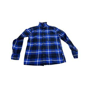 Hollister XS Blue & Black Plaid Flannel Button-Up Shirt